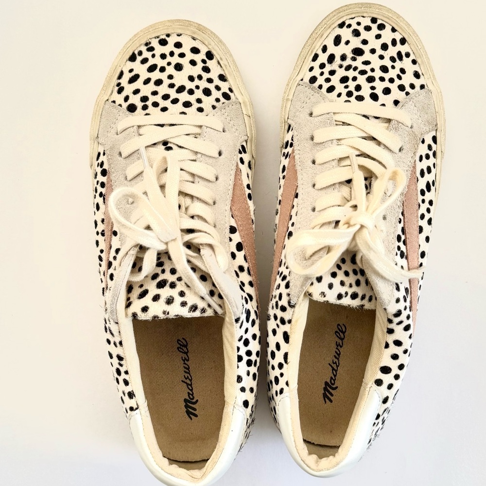 Madewell Sidewalk Low-Top Sneakers - Spotted Calf Hair/Suede - Size 8.5 - EUC